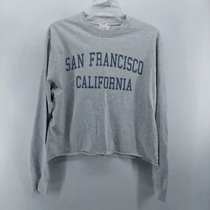 john galt sweatshirt women size small gray cropped crew neck pullover NWT - Picture 1 of 9