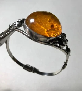 Natürlicher Baltischer Bernstein Armreif, 32 mm Rundbernstein, HANDARBEIT, Alberta Canada. - Bild 1 von 12