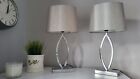 2 X Como Lamps From Dunelm, Silver Base And Shade