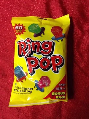 Ring Pop Candy 1 Bag containing 4 Ring Pops BRAND NEW SEALED BAG - Image 1 of 3