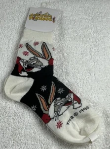 Vtg Harmonious Holidays 1996 Looney Tunes Holiday Bugs Bunny Socks NOS Sz 9-11 - Picture 1 of 8