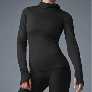 ALO Yoga Invierno Cálido Con Capucha Corredor Negro Mediano - Imagen 1 de 8