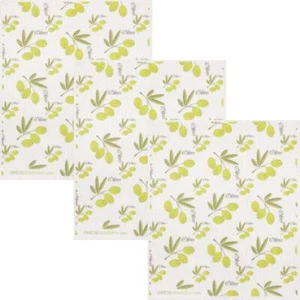 SWEDEdishcloths 3 PK (Olive Collage) All-Purpose Dischcloth for Cleaning - Picture 1 of 6