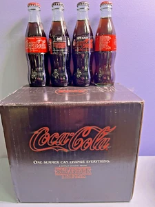 Stranger Things Coke Coca Cola Set of 4 Unopened Bottles Original & 0 Sugar - Picture 1 of 6