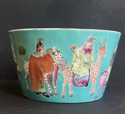 CUENCO VINTAGE CHINO MOLIDO FAMILIA ROSA SUJETO EXTRANJERO JIAQING MK Foto 1 de 4