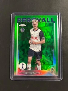 2024-25 Topps Chrome UCC Tottenham Hotspur LUCAS BERGVALL RC Green Refractor /99 - Picture 1 of 2
