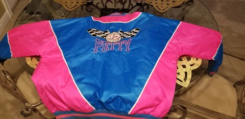 Kyle Petty NASCAR VINTAGE Nutmeg Pink And Blue #42 Mens Jacket Cover