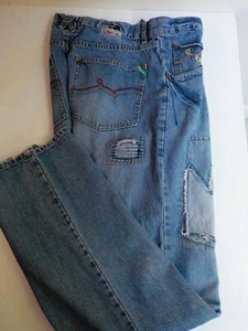 Pantalones de mezclilla para hombre LRG LR Geans 36X34 rectos con parches 100 % algodón 6 bolsillos - Imagen 1 de 5