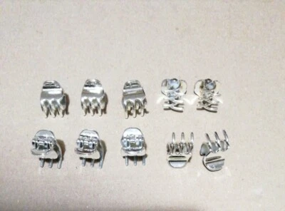 10pz pinza Fermaglio molletta clip x capelli Artiglio 1,5 cm color argento M038 - Immagine 1 di 4