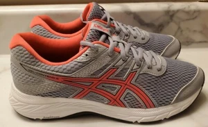 ASICS GEL CONTEND 6 WOMEN SIZE US 8 Grey Pink RUNNING SHOES 1012A570 - Picture 1 of 8
