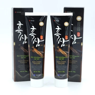 HANIL Korean Black Ginseng Toothpaste 150g x 2ea Saponin Whitening K-Beauty