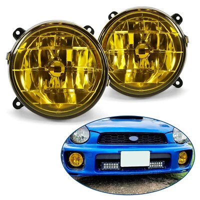 For 02-03 Subaru Impreza RS / WRX Yellow Lens Glass Fog Lights Set w/ Bulbs - Image 1 of 4