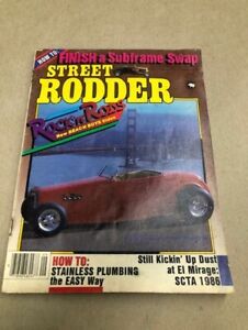 Street Rodder magazine September 1986--subframe swaps, stainless steel lines, ++