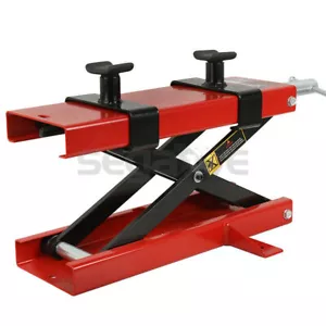 1100LB Motorcycle Center Scissor Lift Jack Hoist Stand Bikes ATVs Scooter Crank - Foto 1 di 14