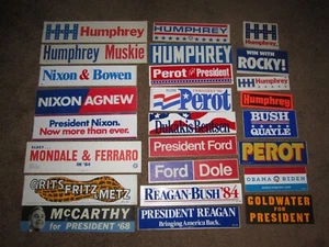 GRUPO/LOTE DE 50 PEGATINAS POLÍTICAS SIN USAR colección Presidente de EE. UU. - Imagen 1 de 3