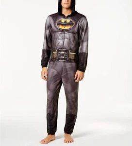 $161 Briefly Stated Men'S Pjs Gray Batman One Piece Jumpsuit Sleepwear Size S - Picture 1 of 2