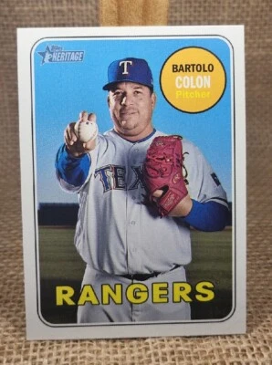 Tarjeta de béisbol 2018 Topps Heritage Bartolo Colón #606 Rangers envío y devolución gratuitos A6 Foto 1 de 2