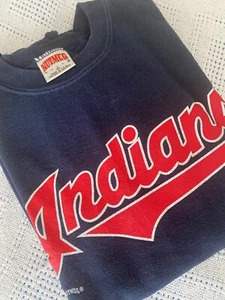 vintage ~CLEVELAND INDIANS Sweatshirt*M*Nutmeg*100% cotton - Picture 1 of 7