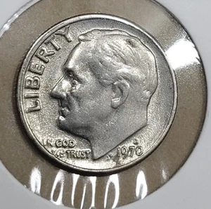 1970-D Roosevelt Dime Strike Error-Ddr, Die Break Reverse. - Picture 1 of 17