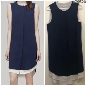 RAG&BONE Womens 4 Button Front Shirt Dress Silk Layer Blue Sleeveless NWOT - Picture 1 of 21