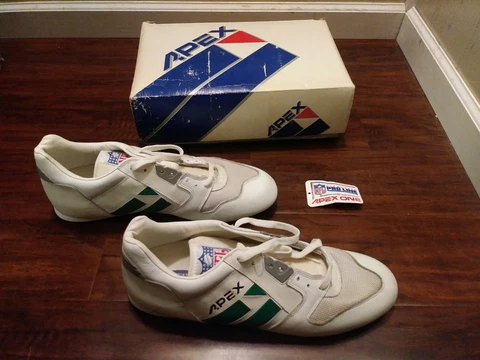 SUPER RARE PHILADELPHIA EAGLES VINTAGE APEX SNEAKER SHOE CLEATS SIZE 15 w/Box Cover
