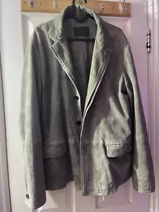 All Saints Mens HUXTON Suede Leather Blazer Jacket Medium - GREAT CONDITION - Picture 1 of 8