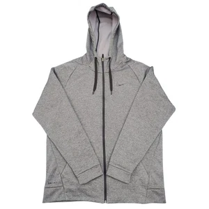 Nike Hombres Gris Sudadera con Capucha UK M Dri-FIT Cremallera Completa Sudadera con Capucha Entrenamiento Gimnasio Top - Imagen 1 de 9