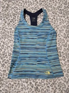 The North Face Vapor Wick blau bunt gestreift Racerback Tank Top Größe Medium - Bild 1 von 11