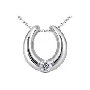 Solitär-Anhänger 1,03 ctw G SI2 Rundschliff natürlicher zertifizierter Diamant Weißgold - Bild 1 von 3