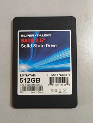 Super Talent DuraDrive AT6 512GB - 2.5" / SATA 6Gb/s  SSD Festplatte - Bild 1 von 3