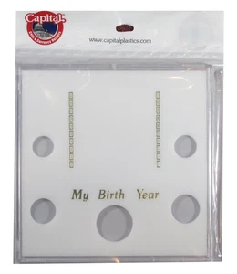 Plásticos Capital Blanco Año Nacimiento EE. UU. Set Soporte 5 Monedas Circulares Denominación - Imagen 1 de 2