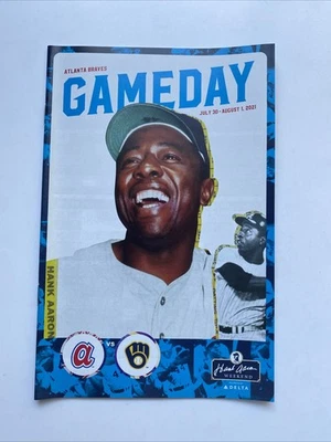 HENRY HANK AARON Atlanta Braves Baseball 2021 Gameday Program SGA World Series - Image 1 of 2