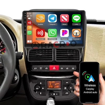 RACRDO Radio de coche 4+64 GB para Fiat Doblo MK2/Opel Combo D Android Apple Carplay GPS Navi