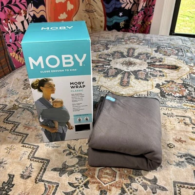 Portabebés Moby Wrap clásico recién nacido a niño pequeño talla única con caja Foto 1 de 4