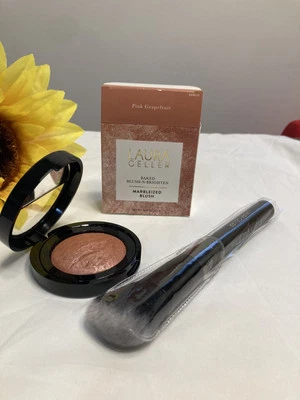 Laura Geller Baked Blush-N-Brighten Marbleized Blush- PINK GRAPEFRUIT & LG Brush - Image 1 of 4