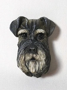 Vintage JR 1998 Schnauzer Gesicht Magnet Kühlschrank Deko Miniatur D5 M4 - Bild 1 von 6