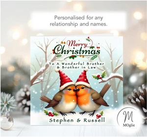 Biglietto Natalizio Personalizzato Coppia Figlia genero vicini amici ROB1 - Foto 1 di 7