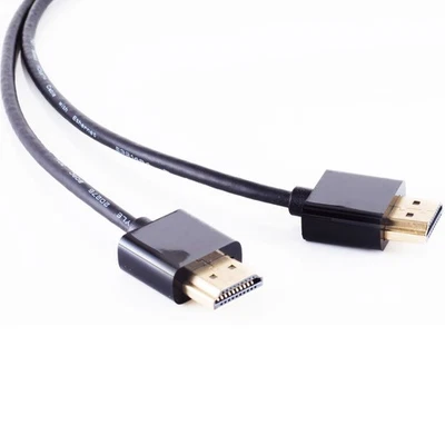 Ultra-Slim HDMI Kabel 2m High Speed Ethernet UHD 4K 3D ARC extra dünne Stecker - Bild 1 von 3