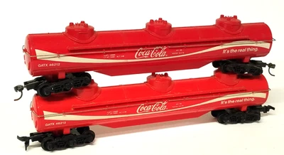 Lote a escala HO de (2) Tyco Coca-Cola "Super Tank Cars", uno con acopladores de nudillos Foto 1 de 4
