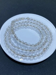 5mm 1pcs Natural Silver hair Rutilated Quartz Crystal Beads Bracelet - Picture 1 of 4
