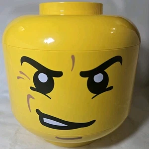 LEGO Sortieren und Aufbewahrungskoffer großer Kopf gelb Grinsen verrücktes wütendes Gesicht ohne Abdeckung - Bild 1 von 10