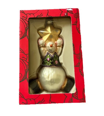 Muñeco de nieve de vidrio soplado a mano Kurt Adler adorno de Navidad - 7" Foto 1 de 4