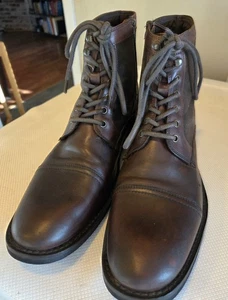 Kenneth Cole Reaction Leder Kampfstiefel Größe 11 braun - Bild 1 von 9