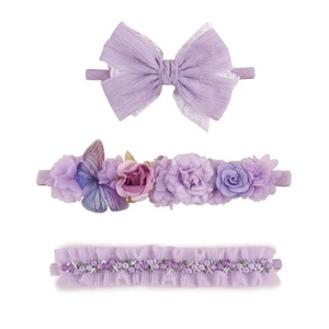 3pcs Baby Girl Headbands Flowers, Super Soft & Stretchy Nylon Floral Hairband... - Picture 1 of 7