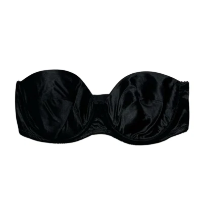 LILY OF FRANCE Women's Black Nylon Stretch Strapless Bra Size 36C - Image 1 of 4