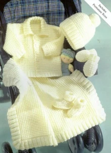 Premmie Baby Knitting pattern copy 8 ply jacket cardigan jumper blanket - Picture 1 of 2