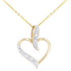 9ct Yellow Gold Necklace Diamond Heart Women’s Pendant Necklace by Elegano