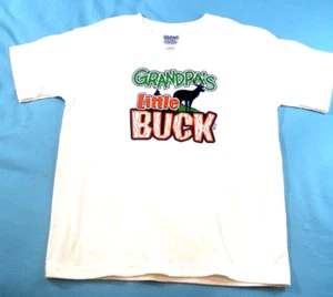 Gildan White t-Shirt Boys Size XS NWOT GRANDPA'S LITTLE BUCK - Picture 1 of 6