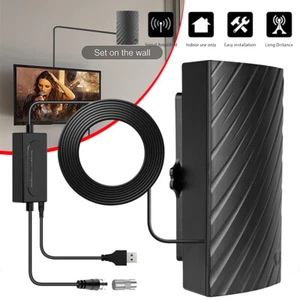 380 Miles Digital TV Aerial Antenna Indoor HDTV DVB-T2 Amplified Signal Booster - Picture 1 of 12
