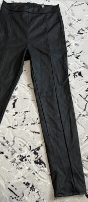 DIVIDED H&M Black Faux Leather High Waisted Pull On Leggings Size 6 - Image 1 of 4